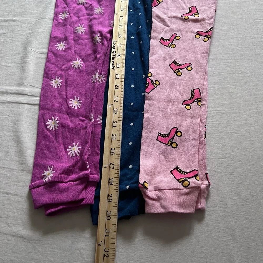 NWOT The Children's Place Lot of 3 Girls Size 8 Pajama Pants Roller Skates